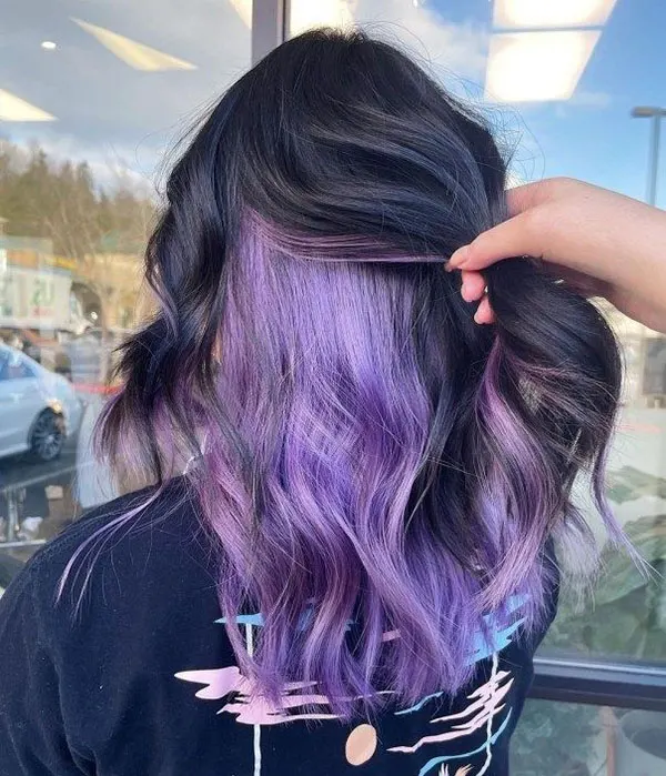 راز پنهان موهایم رنگ زیر مو دخترانه 2025: هایلایتهای خفن برای استایل شیک! 8 Under hair color 7