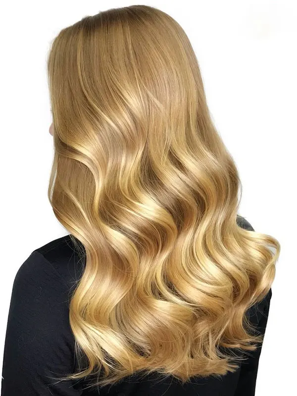 Very light golden blonde hair color 7