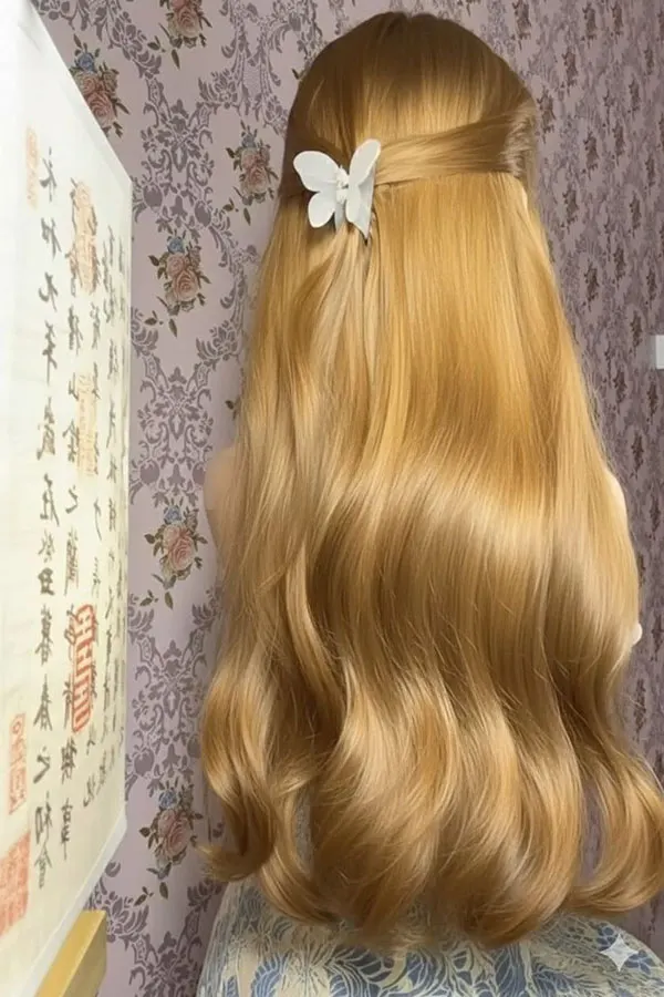 Very light golden blonde hair color 8