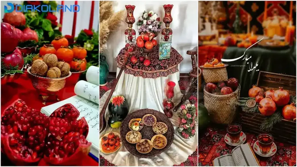 31 ایده چیدمان سفره یلدا | رنگی و دلبرانه برای شب بلند سال! 1 چیدمان یلدا