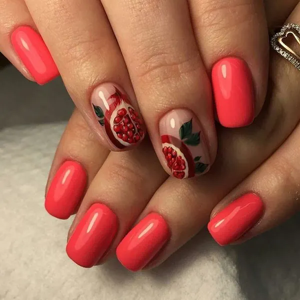 31 طرح ناخن یلدا | خالخالی هندونهای و براق، ترند شیرین شب یلدا🍉 26 Yalda nail design 26