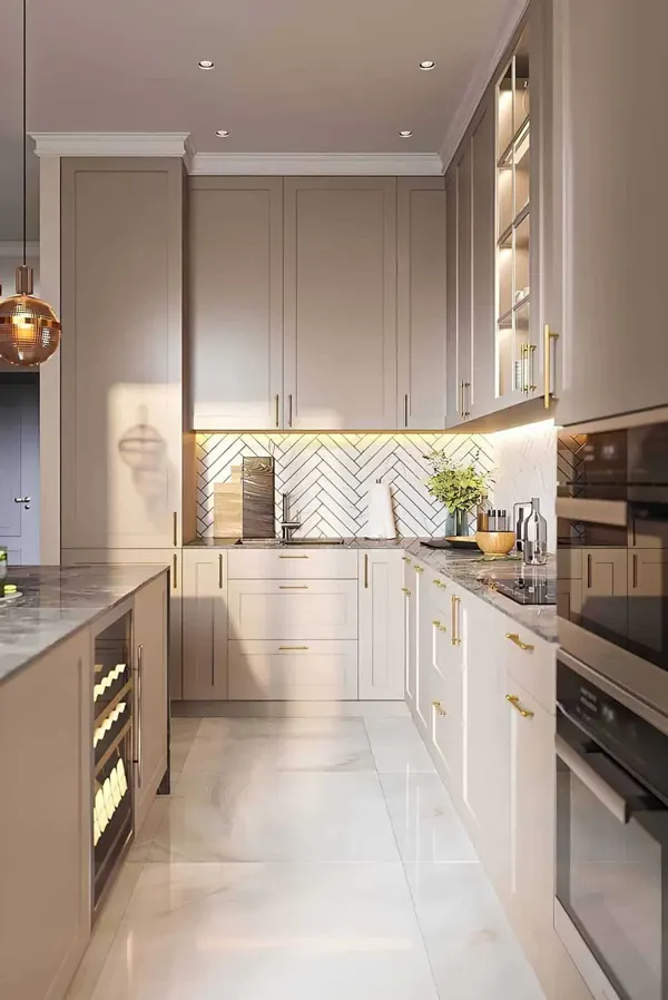 کابینت رنگ بژ؛ ترکیبِ آرامش، نور و شیک بودن در آشپزخانههای 2025 4 beige kitchen cabinets diakoland photo 1