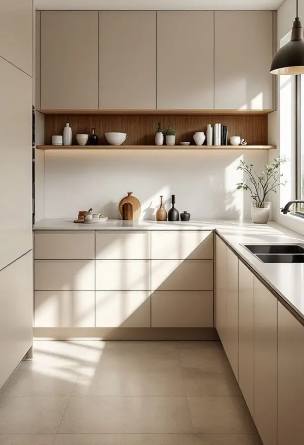 کابینت رنگ بژ؛ ترکیبِ آرامش، نور و شیک بودن در آشپزخانههای 2025 17 beige kitchen cabinets diakoland photo 15
