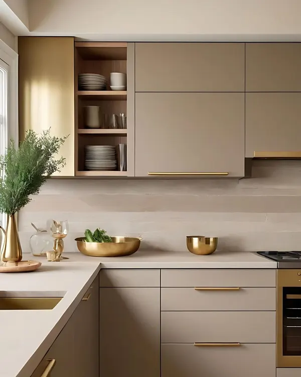 کابینت رنگ بژ؛ ترکیبِ آرامش، نور و شیک بودن در آشپزخانههای 2025 19 beige kitchen cabinets diakoland photo 18