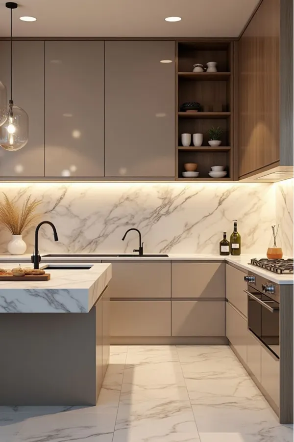 کابینت رنگ بژ؛ ترکیبِ آرامش، نور و شیک بودن در آشپزخانههای 2025 22 beige kitchen cabinets diakoland photo 8