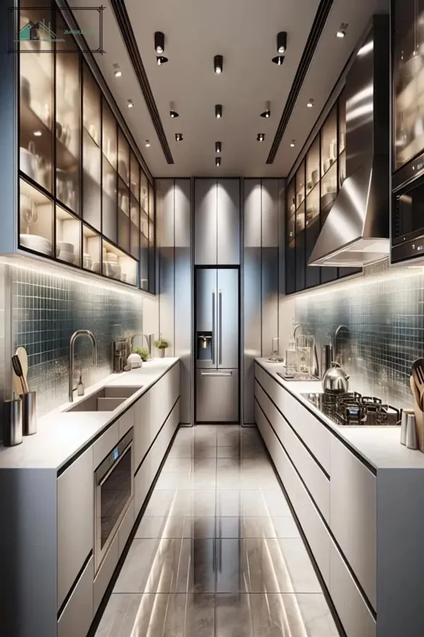 31 مدل کابینت آشپزخانه دوطرفه؛ نظم، نور و یه حس خونهی رویایی 💫 14 model cabinet do tarafe kitchen diakoland photo 12