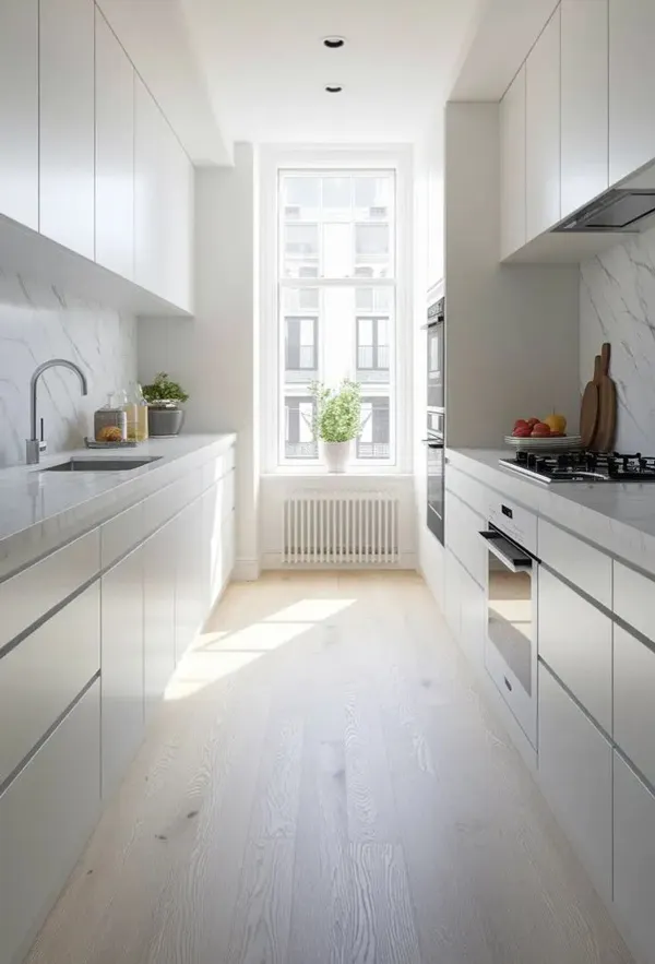 31 مدل کابینت آشپزخانه دوطرفه؛ نظم، نور و یه حس خونهی رویایی 💫 30 model cabinet do tarafe kitchen diakoland photo 27