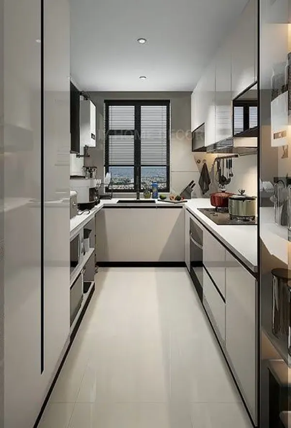 31 مدل کابینت آشپزخانه دوطرفه؛ نظم، نور و یه حس خونهی رویایی 💫 10 model cabinet do tarafe kitchen diakoland photo 8