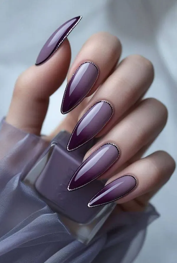 35 مدل ناخن تیز دخترانه؛ ترند خفن اینستاگرامی با استایل دراماتیک💅 14 sharp nail model 12