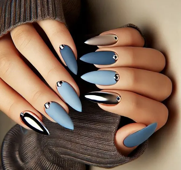 35 مدل ناخن تیز دخترانه؛ ترند خفن اینستاگرامی با استایل دراماتیک💅 23 sharp nail model 20