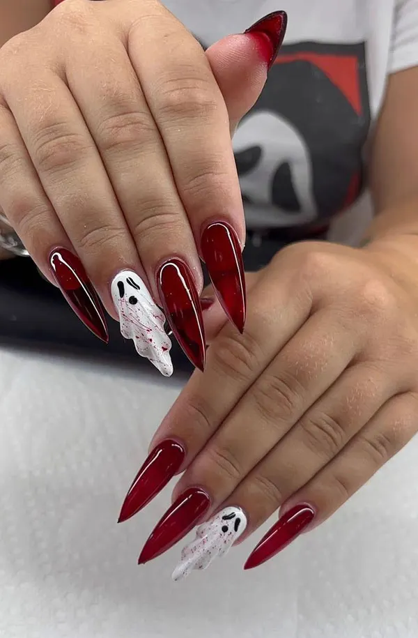35 مدل ناخن تیز دخترانه؛ ترند خفن اینستاگرامی با استایل دراماتیک💅 26 sharp nail model 21