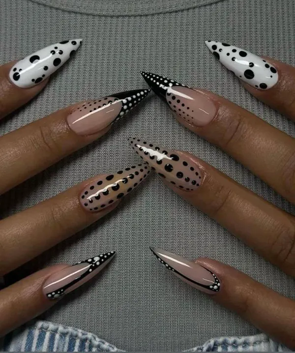 35 مدل ناخن تیز دخترانه؛ ترند خفن اینستاگرامی با استایل دراماتیک💅 24 sharp nail model 22