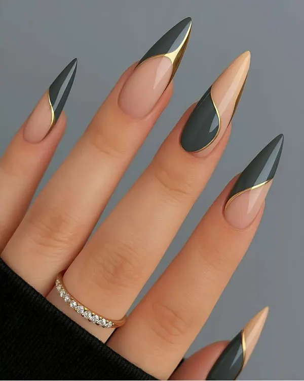 35 مدل ناخن تیز دخترانه؛ ترند خفن اینستاگرامی با استایل دراماتیک💅 30 sharp nail model 28