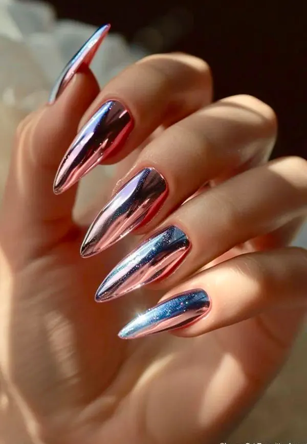 35 مدل ناخن تیز دخترانه؛ ترند خفن اینستاگرامی با استایل دراماتیک💅 6 sharp nail model 3