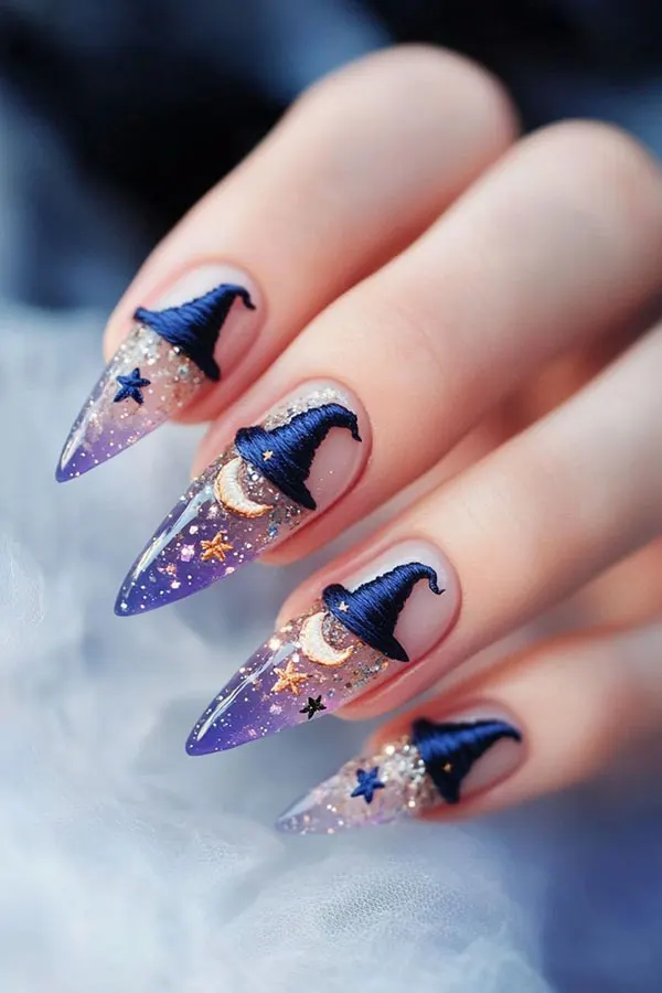 35 مدل ناخن تیز دخترانه؛ ترند خفن اینستاگرامی با استایل دراماتیک💅 10 sharp nail model 8