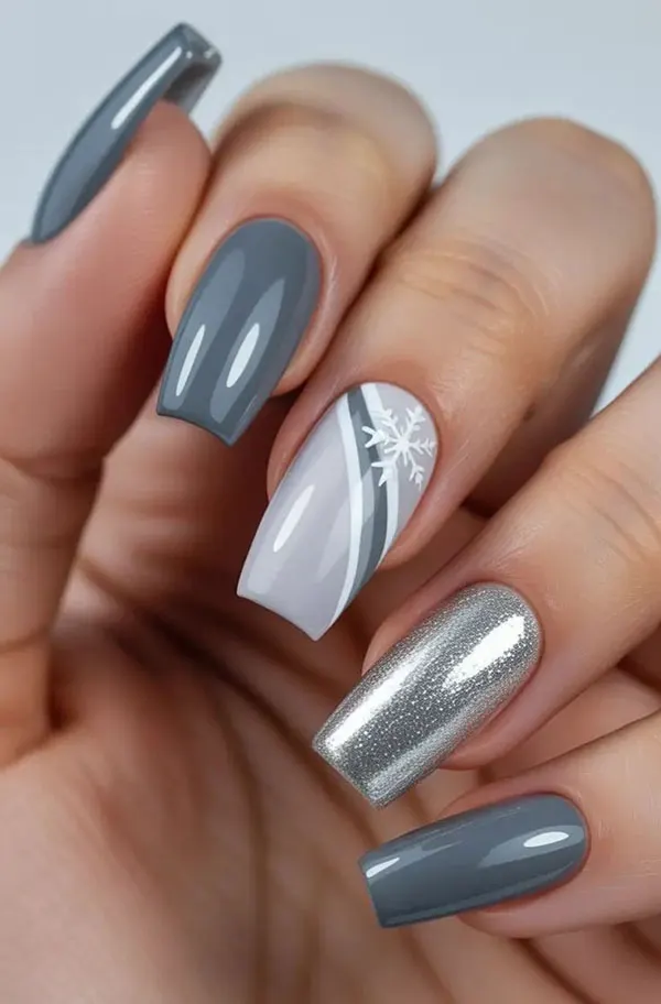Gray nail design 10