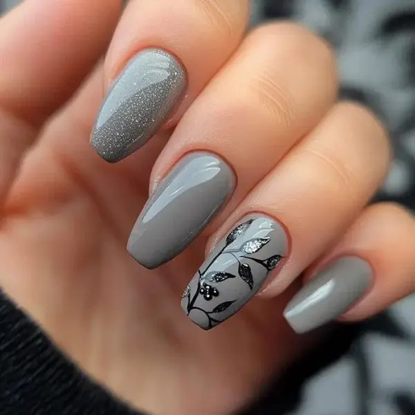 Gray nail design 13