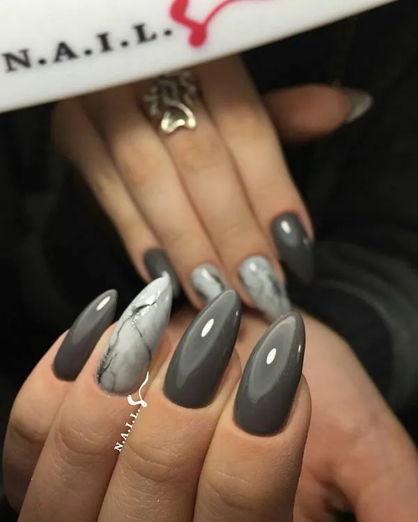 Gray nail design 2