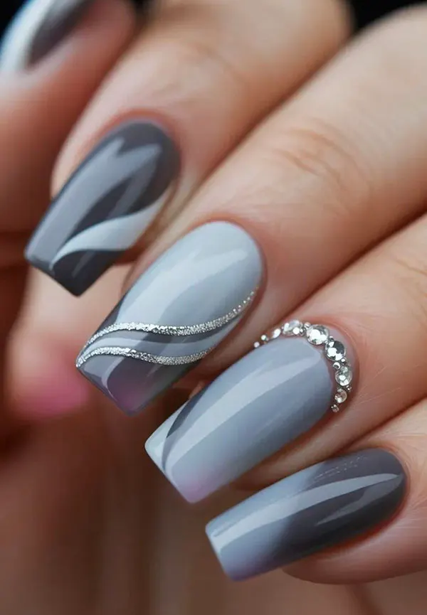 Gray nail design 21