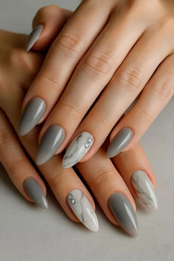 Gray nail design 27