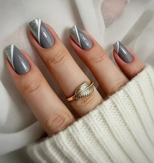 Gray nail design 28