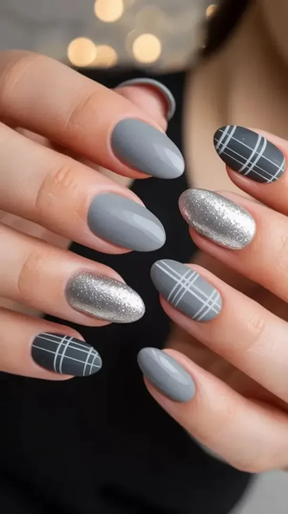 Gray nail design 3