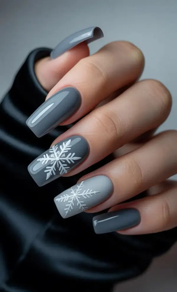 Gray nail design 7
