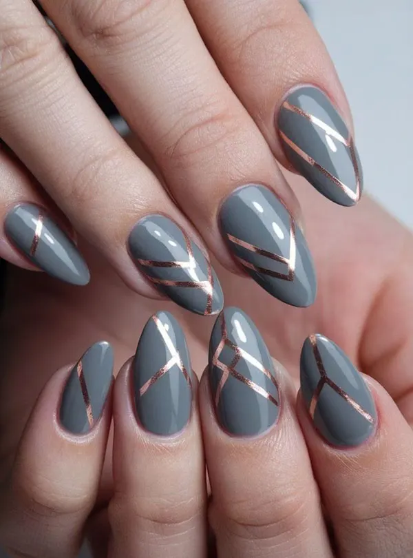 Gray nail design 9