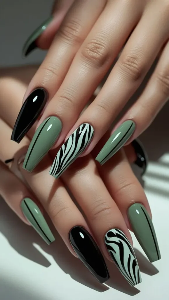 Green nail design 11