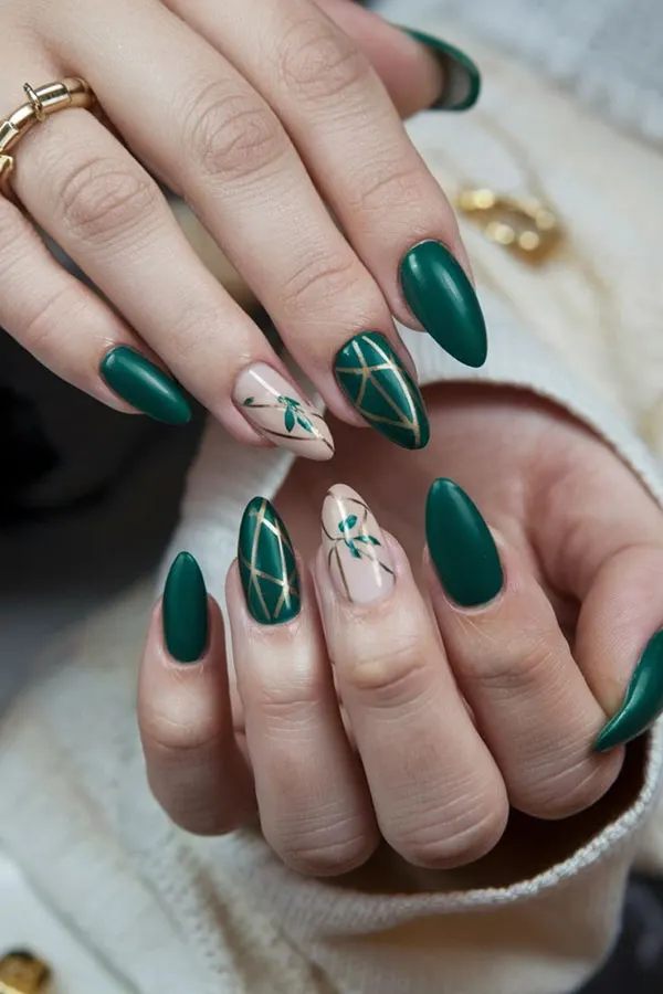Green nail design 7
