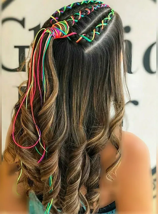 Hair weave with thread 20