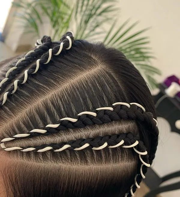 Hair weave with thread 25