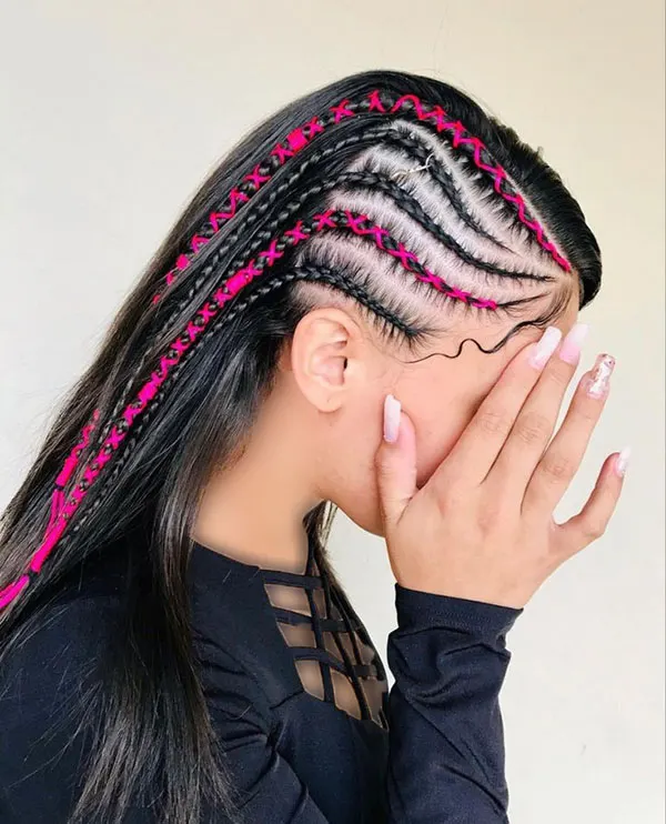 Hair weave with thread 27