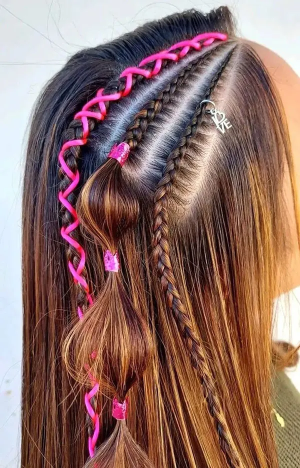 Hair weave with thread 28