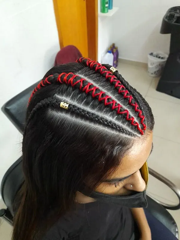 Hair weave with thread 3