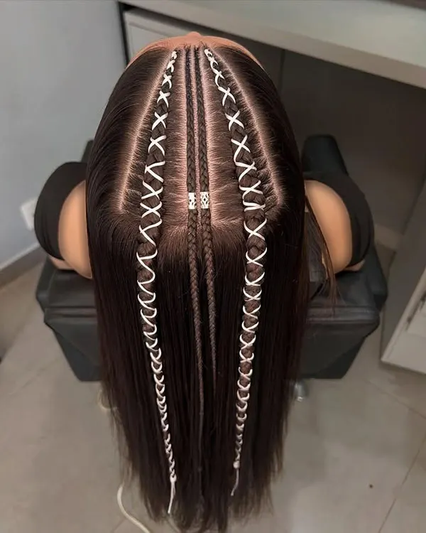 Hair weave with thread 8