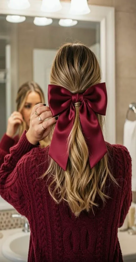 37 مدل مو با پاپیون کیوت | انتخاب بامزه برای مهمونی و قرار 😎 6 Hairstyle with a bow 1