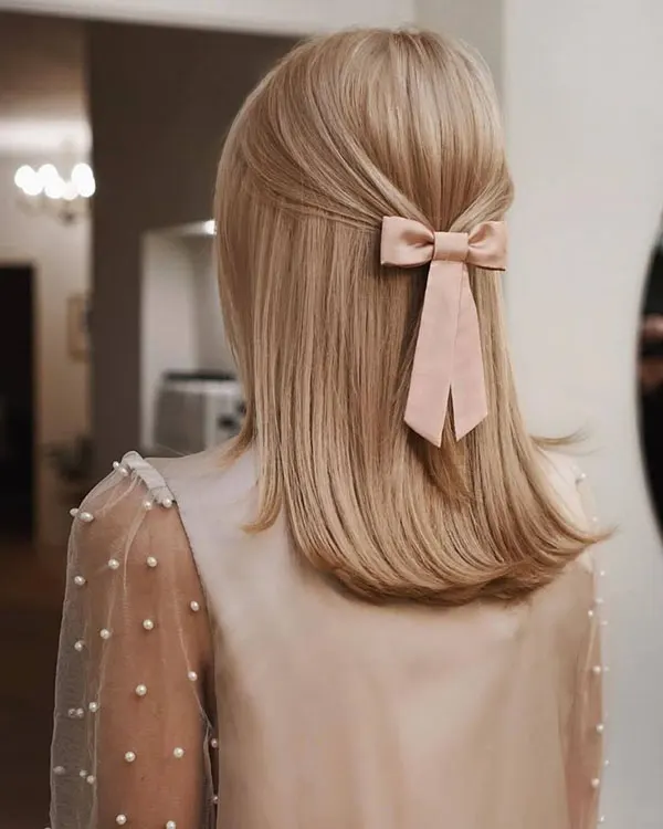 37 مدل مو با پاپیون کیوت | انتخاب بامزه برای مهمونی و قرار 😎 15 Hairstyle with a bow 10