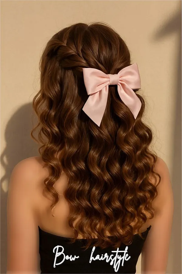 37 مدل مو با پاپیون کیوت | انتخاب بامزه برای مهمونی و قرار 😎 17 Hairstyle with a bow 11