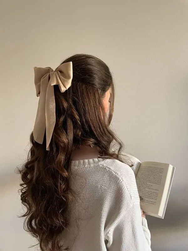 37 مدل مو با پاپیون کیوت | انتخاب بامزه برای مهمونی و قرار 😎 16 Hairstyle with a bow 12