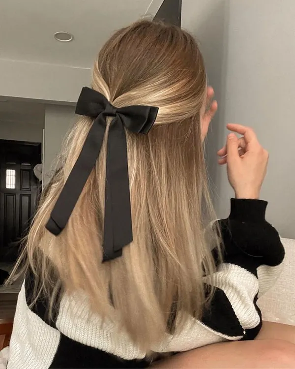 37 مدل مو با پاپیون کیوت | انتخاب بامزه برای مهمونی و قرار 😎 19 Hairstyle with a bow 13