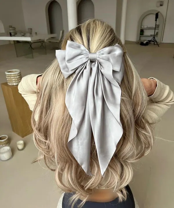 37 مدل مو با پاپیون کیوت | انتخاب بامزه برای مهمونی و قرار 😎 21 Hairstyle with a bow 15