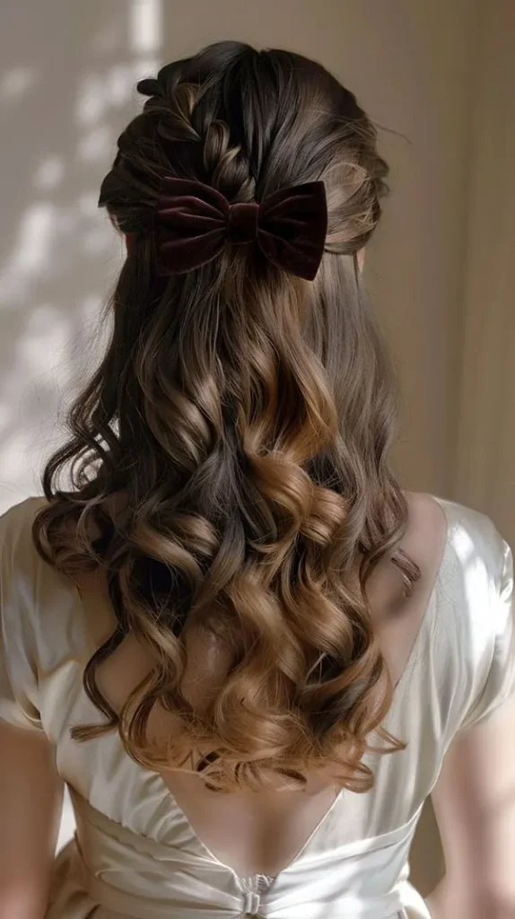 37 مدل مو با پاپیون کیوت | انتخاب بامزه برای مهمونی و قرار 😎 20 Hairstyle with a bow 16
