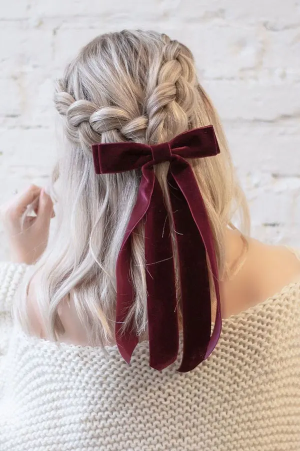 37 مدل مو با پاپیون کیوت | انتخاب بامزه برای مهمونی و قرار 😎 23 Hairstyle with a bow 17