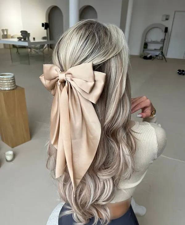 37 مدل مو با پاپیون کیوت | انتخاب بامزه برای مهمونی و قرار 😎 28 Hairstyle with a bow 22