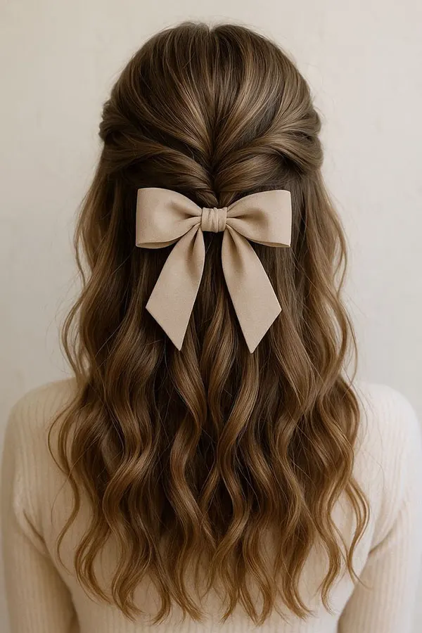 37 مدل مو با پاپیون کیوت | انتخاب بامزه برای مهمونی و قرار 😎 31 Hairstyle with a bow 24