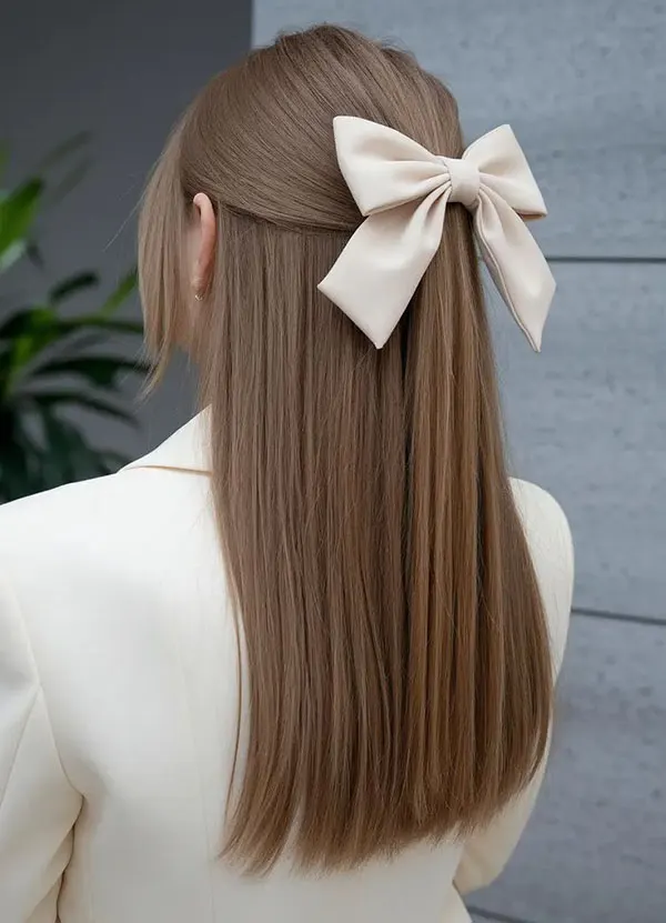 37 مدل مو با پاپیون کیوت | انتخاب بامزه برای مهمونی و قرار 😎 32 Hairstyle with a bow 25