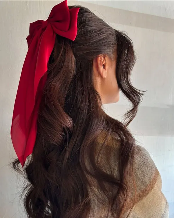37 مدل مو با پاپیون کیوت | انتخاب بامزه برای مهمونی و قرار 😎 4 Hairstyle with a bow 26