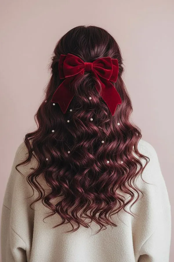 37 مدل مو با پاپیون کیوت | انتخاب بامزه برای مهمونی و قرار 😎 30 Hairstyle with a bow 28