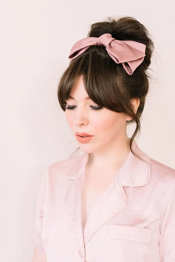 37 مدل مو با پاپیون کیوت | انتخاب بامزه برای مهمونی و قرار 😎 13 Hairstyle with a bow 8